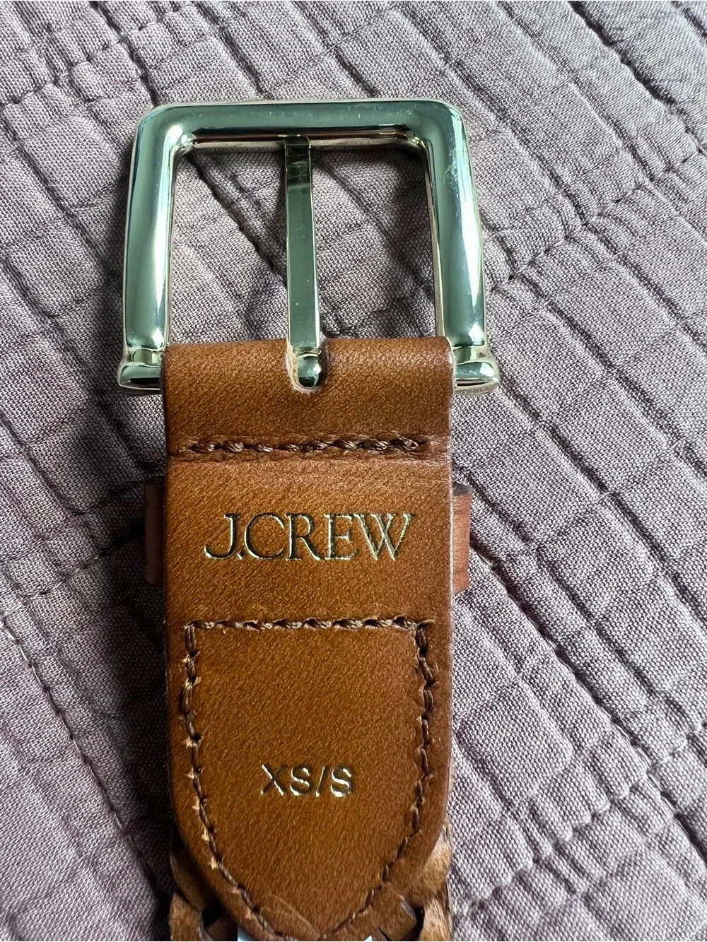 J. CREW- Women’s Woven Brown Leather Braided Belt - Saddle XS/S - Picture 4 of 8